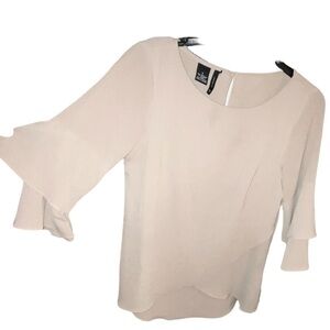 ❤️New Direction Cream Ruffle 3/4 Sleeve Size S